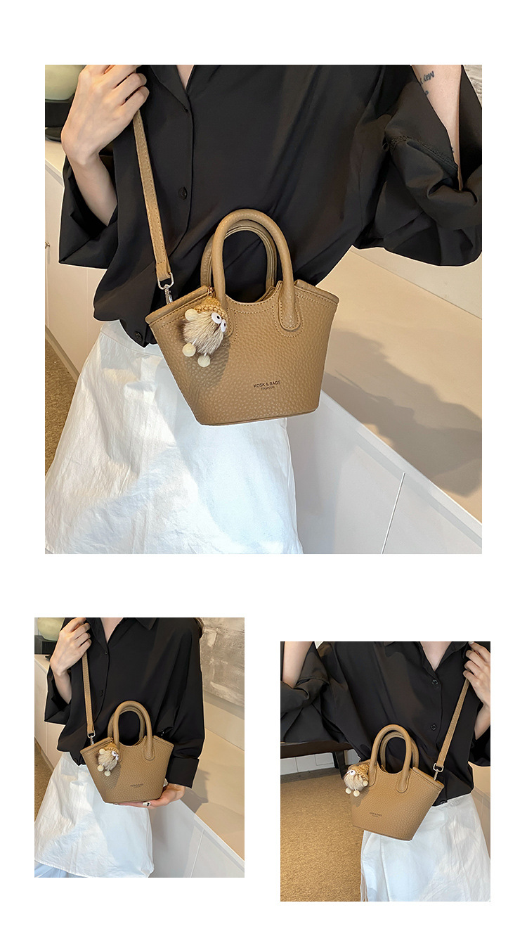 Hand held bucket for women 2024 new Korean version Instaram trendy fashion versatile shoulder simple niche crossbody_voghion.com