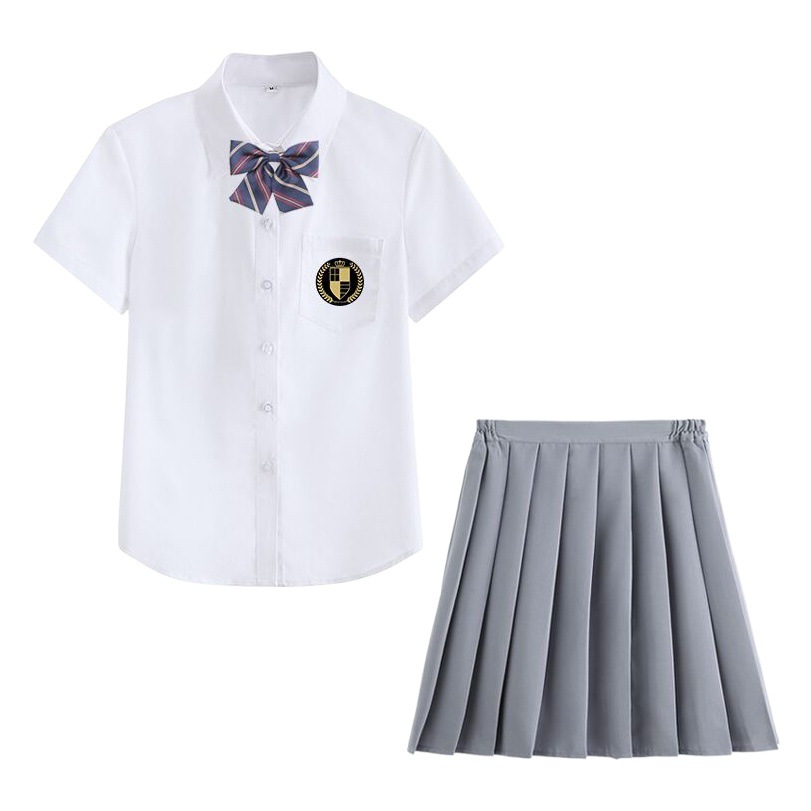 Zhao Liying Same Style School Uniform jk Uniform Women's Summer White Shirt Pleated Skirt Junior High School High School College Style Class Suit