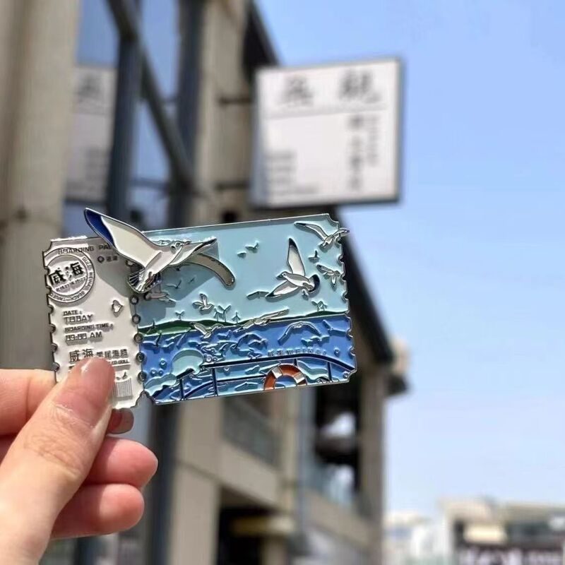 小红书同款威海黑尾海鸥可滑动磁吸冰箱贴潮玩饰品创意打卡小礼物|undefined