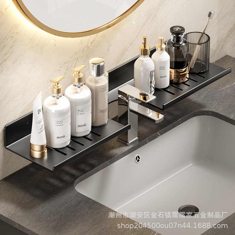 Bathroom Storage Rack, Shower Faucet Rack Next to the Sink Faucet, Bathroom Wall-Mounted Punch-Free Storage Rack