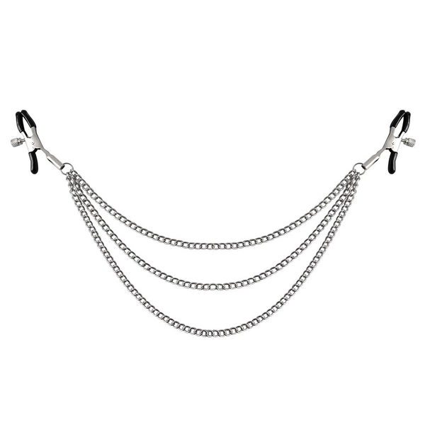 Silver black clip+silver chain 19+23+27cm