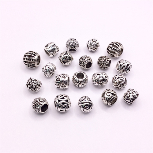 diy alloy jewelry accessories Tibetan silver hollow ball beads large hole separated beads cultural play beads lantern beads pumpkin beads