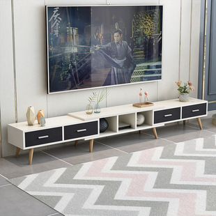 Scandinavian Simple Modern Tv Cabinet Coffee Table Living Room Combination Telescopic Tv Cabinet Size Apartment Floor Cabinet Accessible Luxury Home
