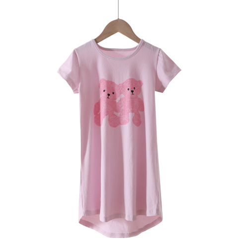 New children's nightgown summer cotton short-sleeved thin girls' pajamas baby children's clothing mother-daughter dress parent-child home