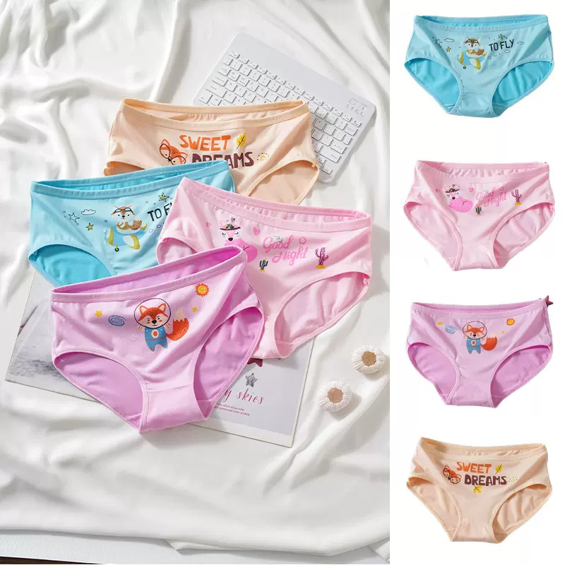 厂家定制内裤女孩可爱女士卡通内裤女生三角裤中腰内裤牛奶丝跨境
