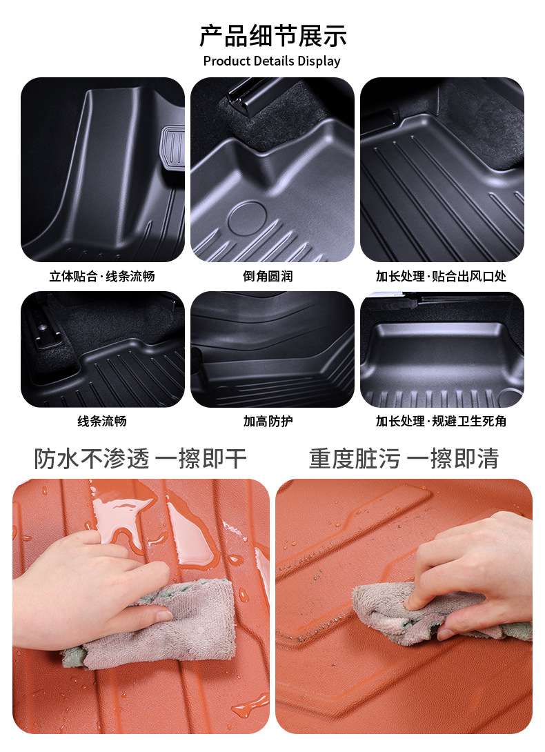 Suitable for the New Modely/3 Injection-Molded Floor Mats, Tesla Car Accessories, Tpe Floor Mats, Front and Rear Trunk Mats