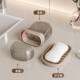 Drain Mini Soap Box Travel Soap Storage Box New Portable Transparent Soap Box with Handlet and Lid