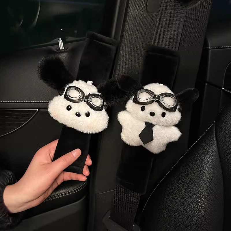 Cubierta de hombro con correa de coche, funda decorativa de condón lindo, cuello suave y anti-estrangulado, pareja, protección de coche, mujer