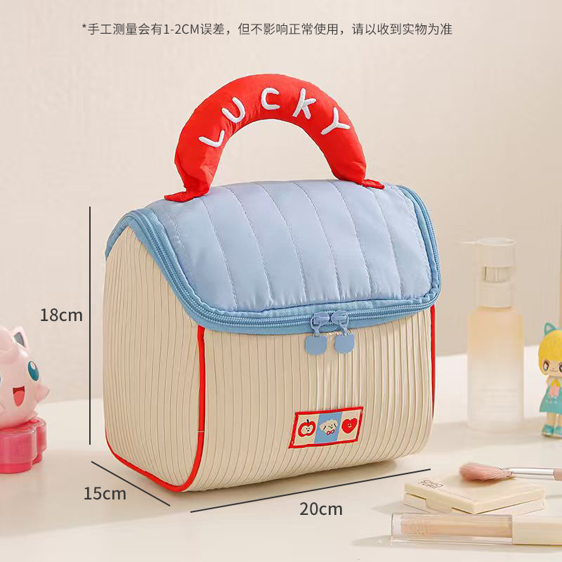 かわいい小屋化粧バッグ少女大容量スキンケア品収納バッグ携帯型手提げ旅行洗面バッグクロスボーダー|undefined