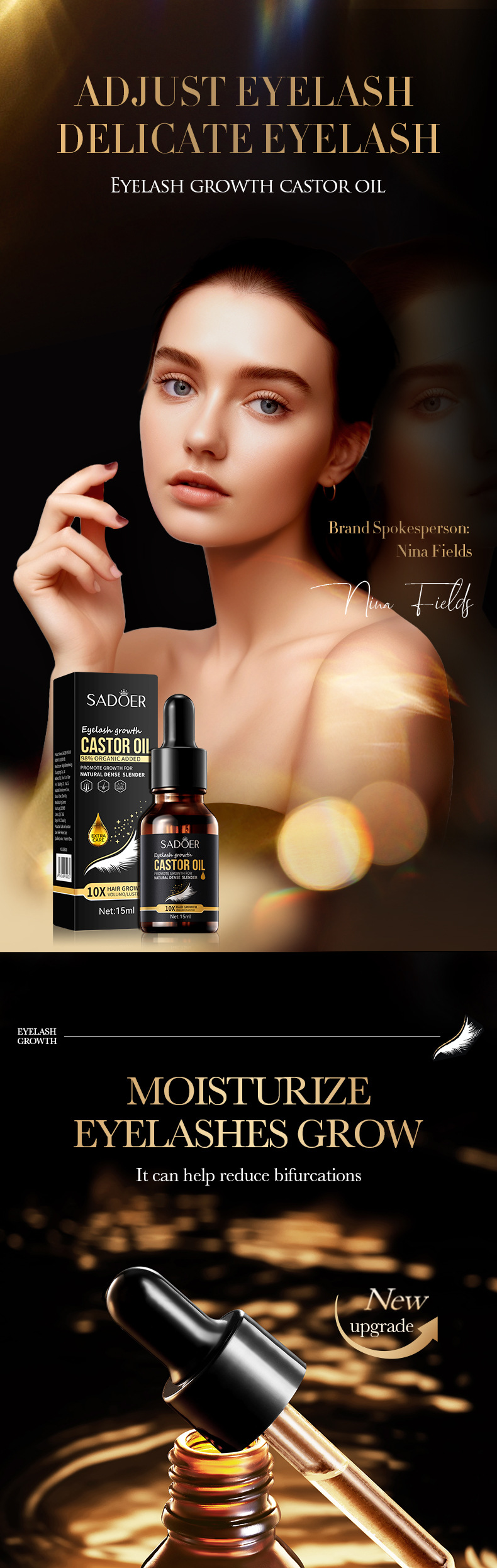 SADOER Full castor oil eye dense student female eyelash solution lash_voghion.com