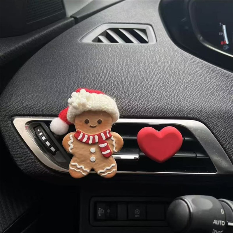 빨간 스카프 진저브레드맨 + 레드 하트 (무료 에센셜 오일)