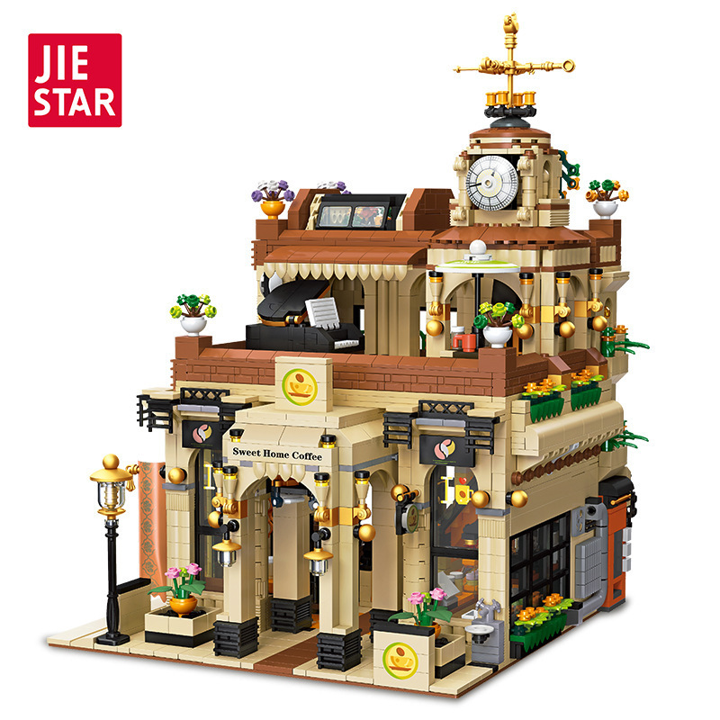 Jie Xing 89120 Serie Arquitectura de Calle: Cafetería, Bloques de Construcción Educativos, Modelo de Juguete, Decoración, Regalo para Niñas, Transfronterizo. image 6
