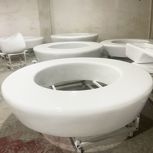 Fiberglass Circular Tree Pool Stool Outdoor Round Flower Bed Seat Park Square School Landscape Flower Pool Stool