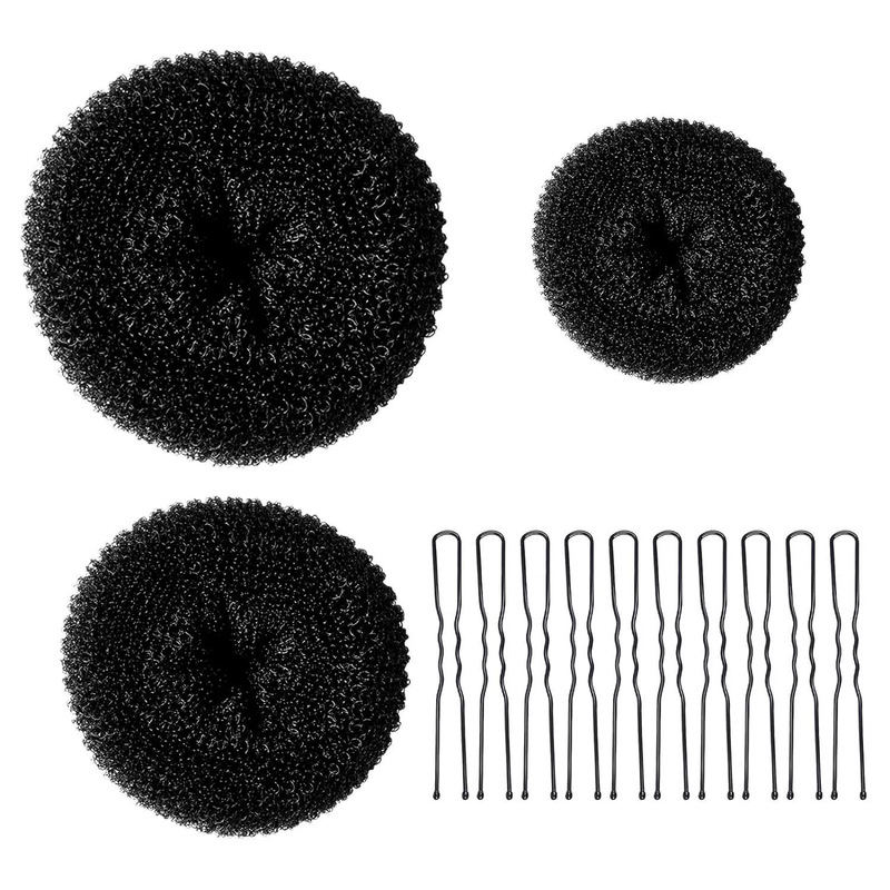 Amazonベストセラー日本と韓国のヘアアクセサリードーナツU字型クリップ高弾性ゴムバンドヘアアクセサリーセットボールヘアセット|undefined