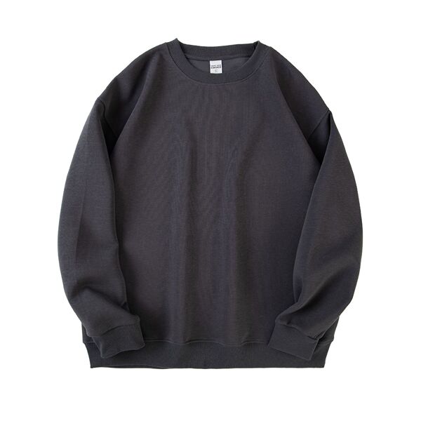 Cotton universal sweatshirt with a round collar for leisure