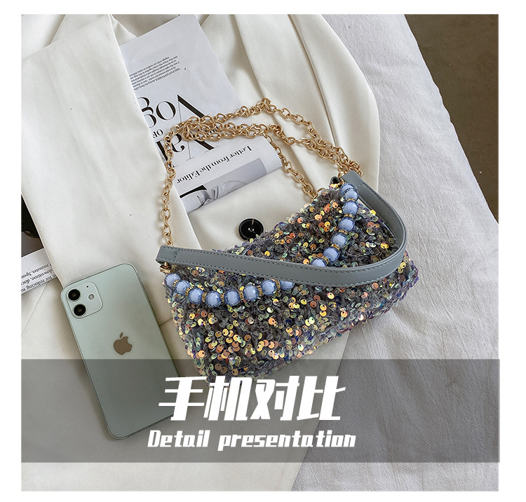 Fashion Sequined Chain Shoulder Messenger Portable Bag Wholesale display picture 18