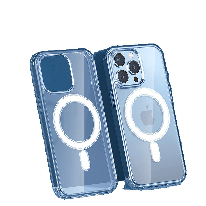 Magsafe funda magnética para teléfono móvil Apple 15pm acrílico transparente 13pro todo incluido iPhone12 funda dura