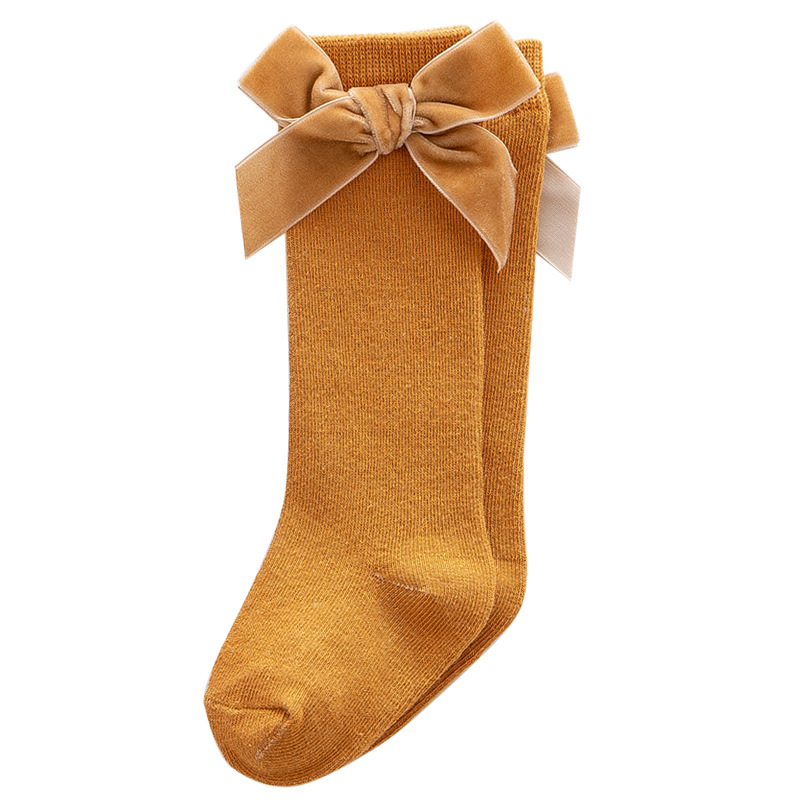 Transfronterizo europeo y americano recomienda primavera y otoño INS español terciopelo arco Mediados de longitud bebé princesa vestido Calcetines