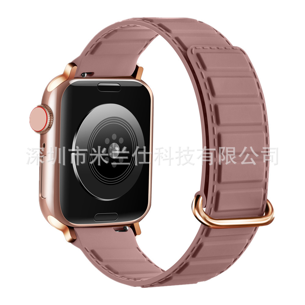 Adecuado para Apple Watch silicona S9 fuerte succión magnética iwatch56789se deportes ultra2 correa de reloj