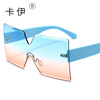 The new frameless cut -cut sideline sunglasses connect the personality wind mirror frame multi -color colorful cross -border supply sung 7321