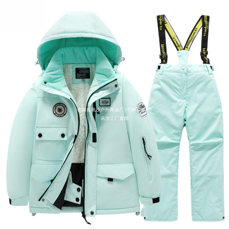Children's ski suits for girls and boys, 2024 new outdoor professional single and double board waterproof pullover split ski suits, Xunxi