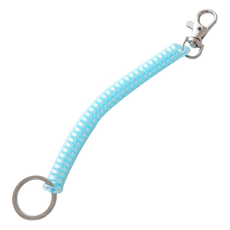 Plastic spring rope key chain magic color telephone line Spring rope key chain lost rope telephone line key chain wholesale