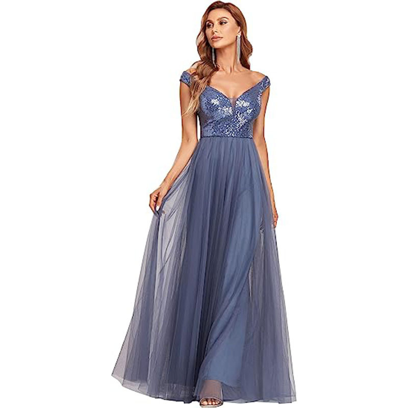 2026 New Model Aliexpress Evening Dress European and American Style Banquet Sexy Party Prom Wedding Bridesmaid Dress