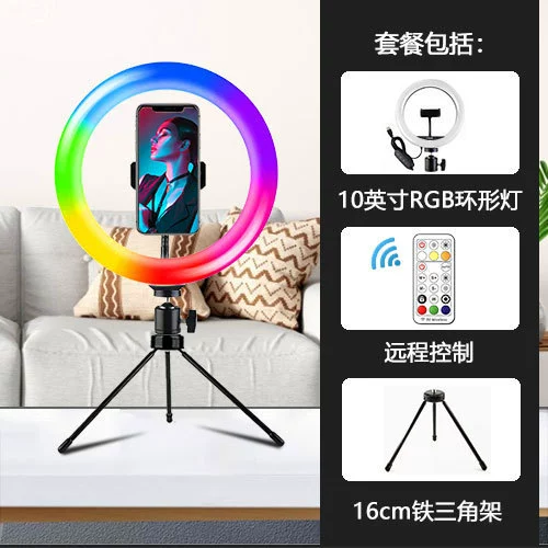Ring Fill Light, 10-inch LED with Phone Holder, Remote Control and Adjustable Tripod