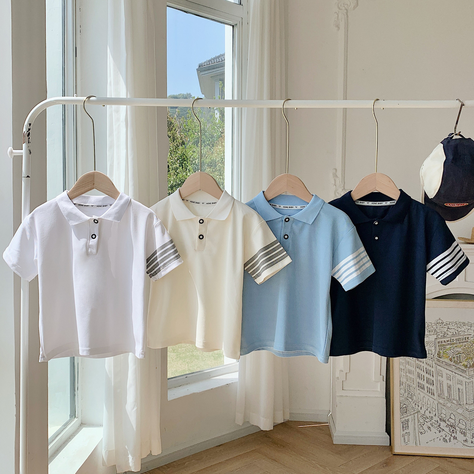 Boys T-shirt short-sleeved summer children's polo shirt baby fashionable top boy handsome breathable children's clothing wholesale