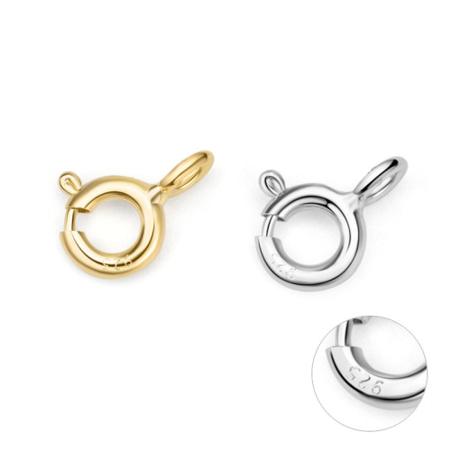 S925 sterling silver spring buckle bracelet buckle head gold-plated silver buckle diy handmade jewelry accessories manufacturer wholesale