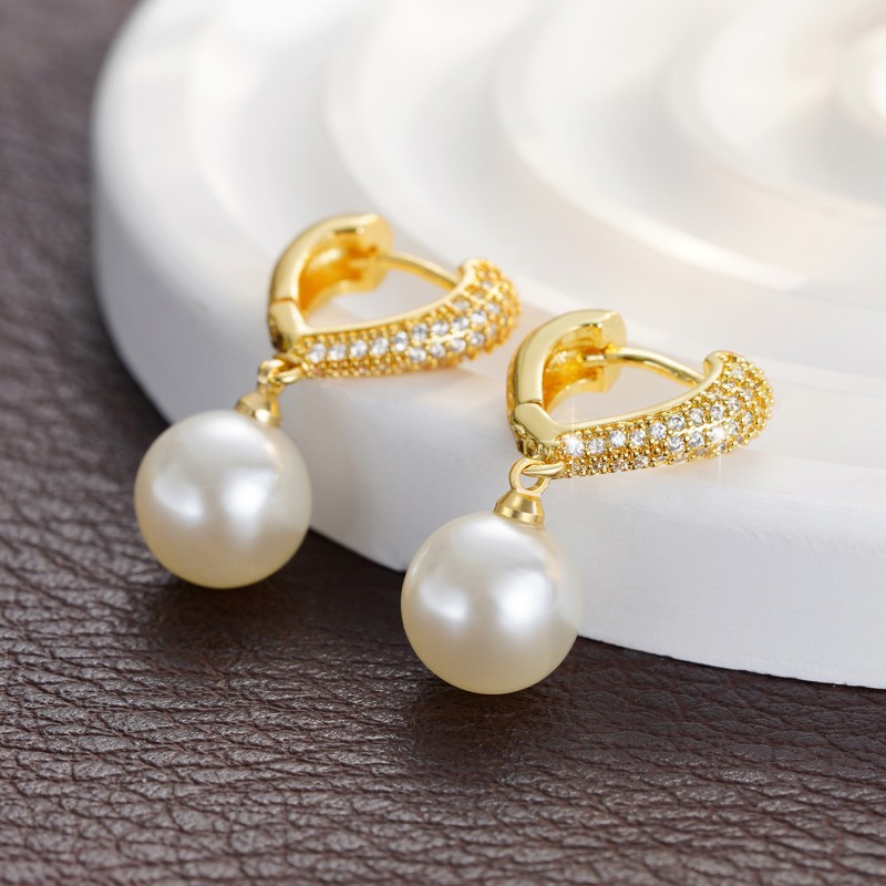 Orecchini di perle di lusso con zirconi per feste eleganti_voghion.com