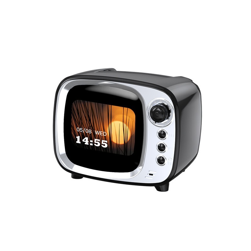 Retro Tv with Screen, Bluetooth Speaker, Wireless Card-Insert Radio Speaker, Subwoofer, Desktop Computer Small Speaker