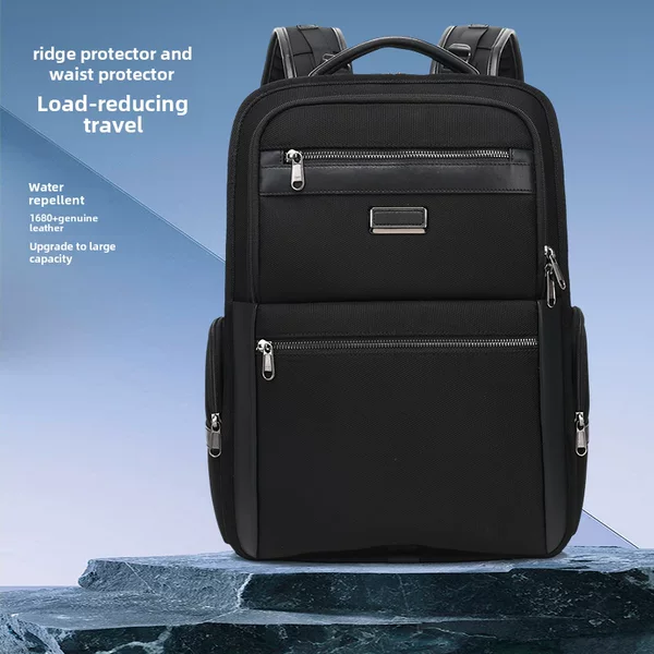Business Men's Backpack Outdoor Large Capacity Leather Commuter Computer Lightweight Travel Backpack Men's High Sense