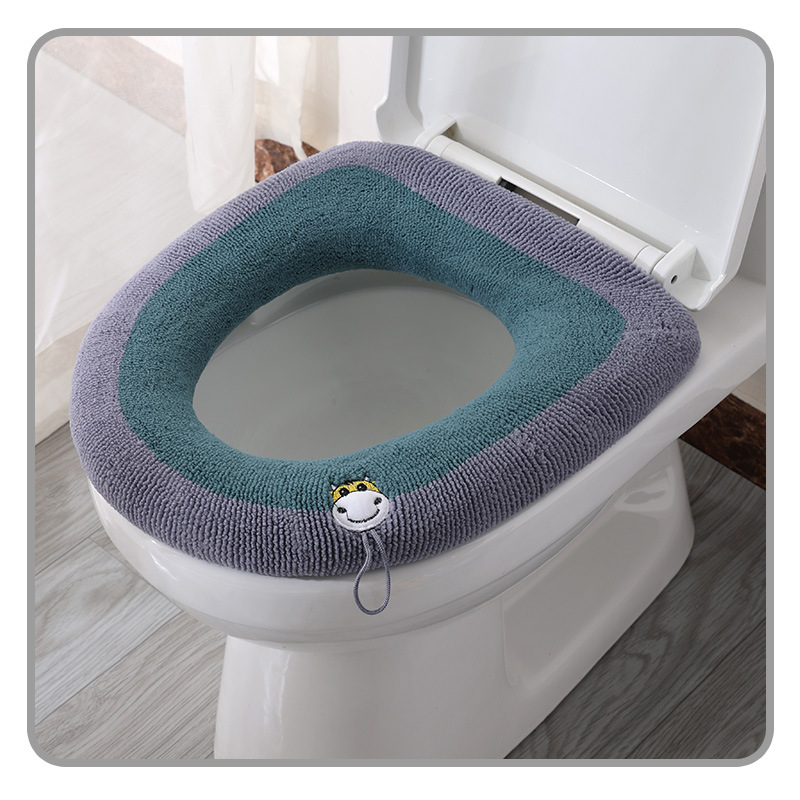 Cubierta de inodoro de punto engrosada cojín del asiento del inodoro cuatro estaciones mango Universal asiento del inodoro hogar al por mayor