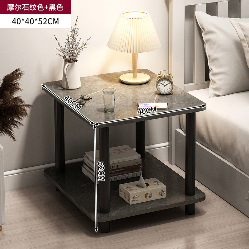 Mesa de cabecera para alquiler de habitaciones, mesa de té moderna y simple, mesa pequeña, dormitorio simple, pequeño estante de cabecera.