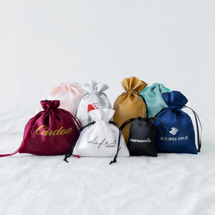 Customized Satin Drawstring Bag, Sporting Goods Storage Bag, Wig Packaging Drawstring Bag, Printable Gift Bag