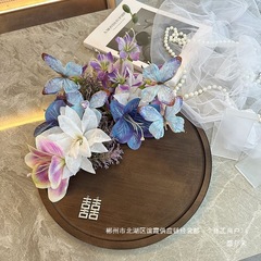 厂家直销古风中式圆托盘婚鞋展示架接亲游戏道具婚礼拍照鞋子