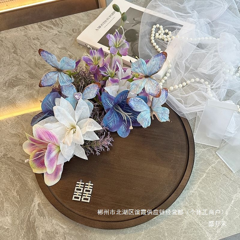 厂家直销古风中式圆托盘婚鞋展示架接亲游戏道具婚礼拍照鞋子|undefined