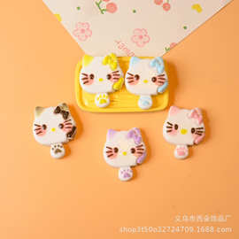 可爱卡通猫咪树脂配件奶油胶DIY发夹手机壳装饰小饰品配件