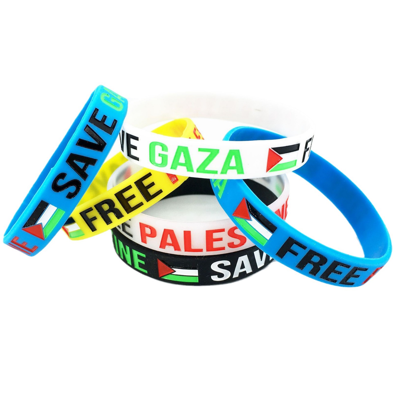 跨境free palestine巴勒斯坦国旗硅胶手环GAZA加沙信仰纪念腕带