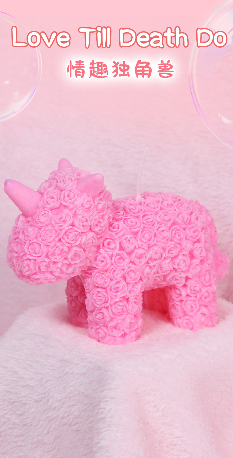 Rose Bear Low-Temperature Massage Candle in Soy Wax for Adult Couples — detail image 3