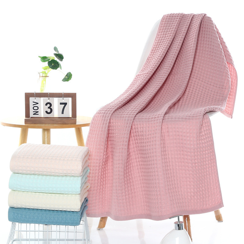 Waffle towel bath towel suit wholesale pure cotton soft absorbent hotel bed & breakfast face towel embroidered logo towel