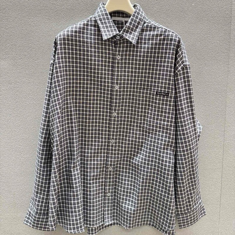 Authentic Original Label In-Stock Ac Brand 26Ss Turn-Down Collar Single-Breasted Flannel Long-Sleeve Plaid Shirt Unisex Authentic Original Label In-Stock Ac Brand 26Ss Turn-Down Collar Single-Breasted Flannel Long-Sleeve Plaid Shirt Unisex