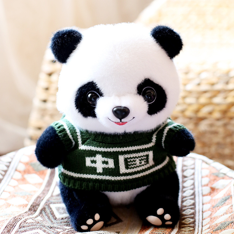 Disfraz encantador panda muñeca juguetes de peluche base panda recuerdos simulación tesoro nacional panda gigante puede agregar logotipo