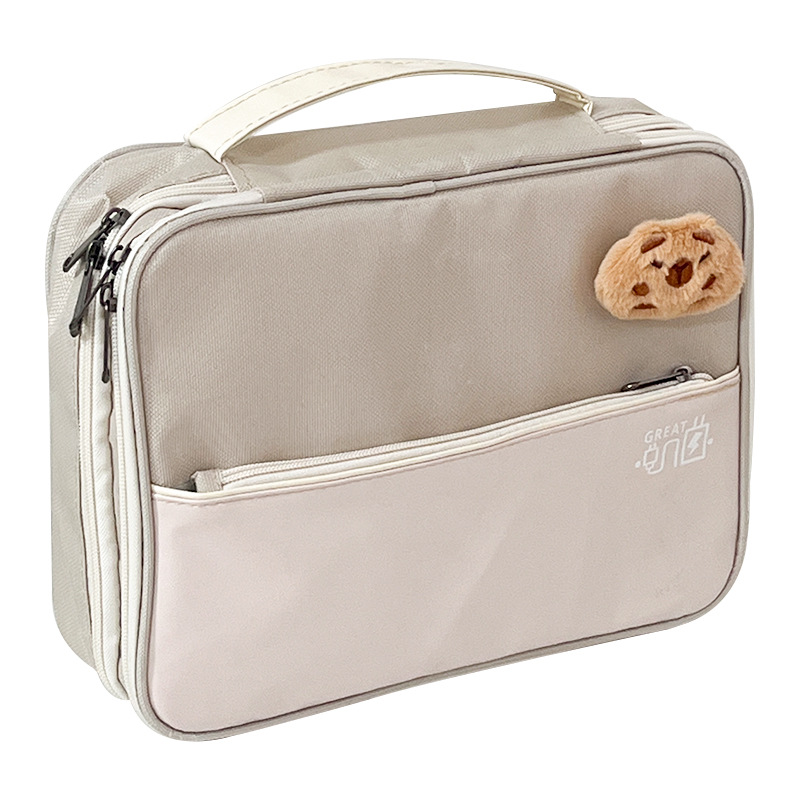 Nueva bolsa de maquillaje de gran capacidad multifuncional para salir bolsa de lavado portátil de alto valor facial bolsa de almacenamiento de maquillaje impermeable de tres capas