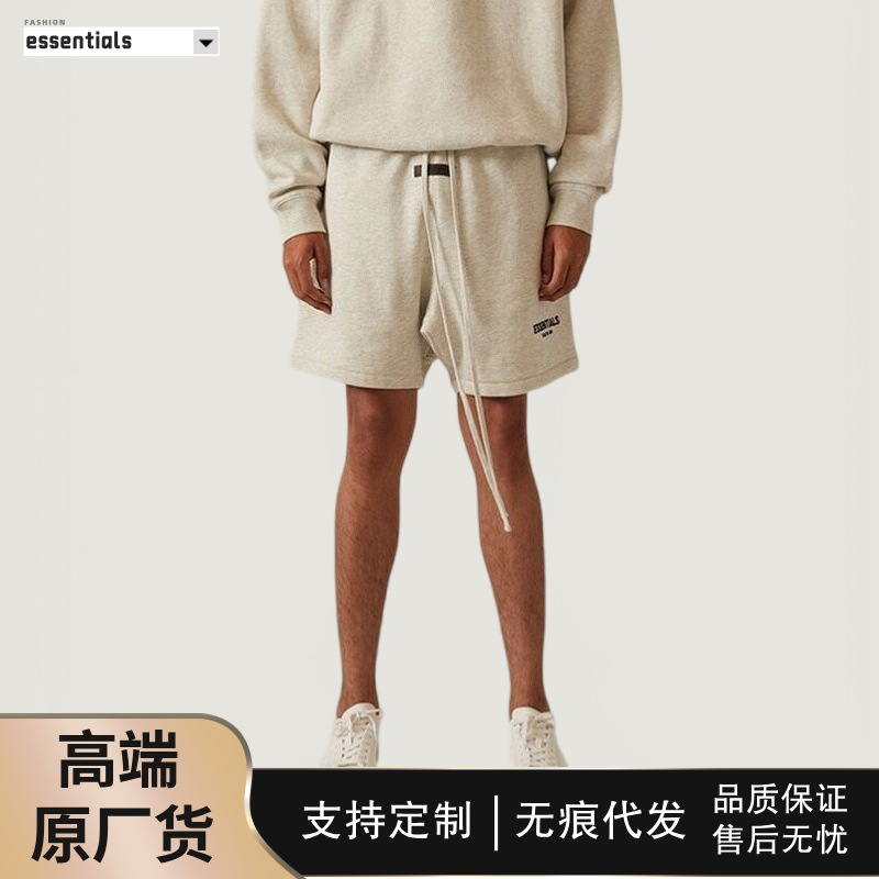 Essentials American Shorts Summer Boys High Street Flocking Print Casual Couple Trendy Brand Women's Mid-Pants Wholesale