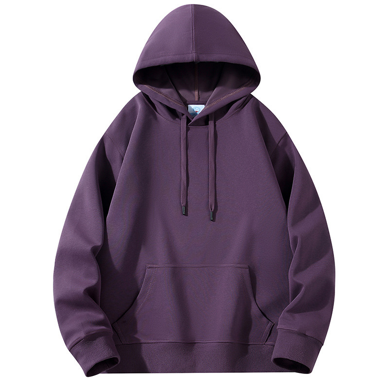 Hooded Sweatshirt Men's Autum American Retro Pure Color 2025 Spring and Autum New Loose and Versatile Purple Couple Jacket