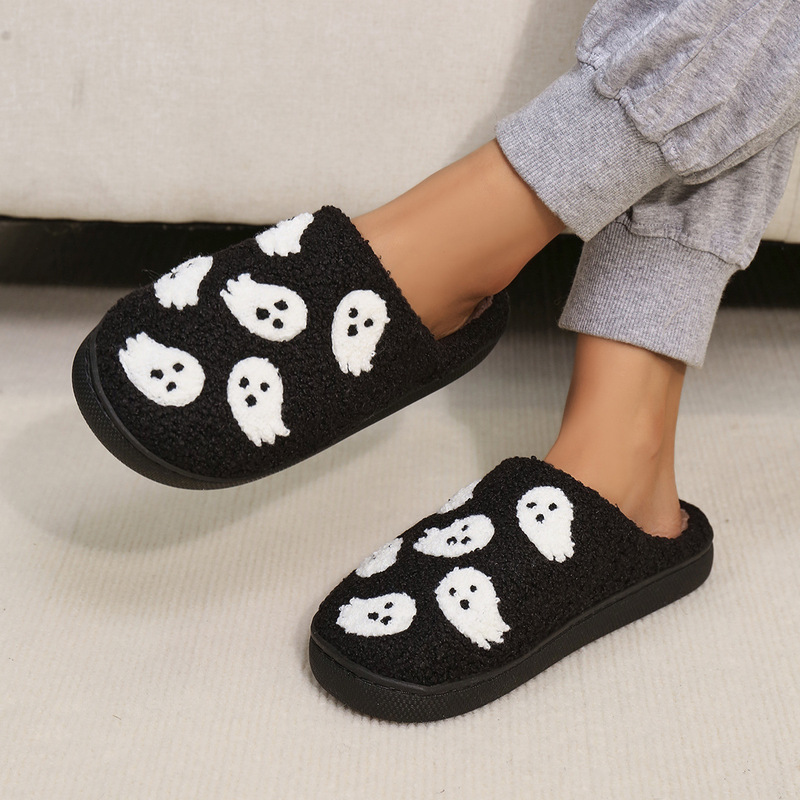 Amazon Temu Cross-Border Spot Halloween New Home Slippers Warm Men's and Women's Slippers Support Coding
