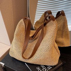 大容量简约编织包包女2025夏季海滩度假托特包小众百搭腋下包批发