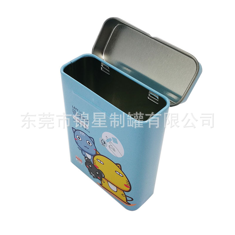 长方形迷你铁盒纸牌香烟糖果创口贴 马口铁包装礼品罐 铰位金属盒
